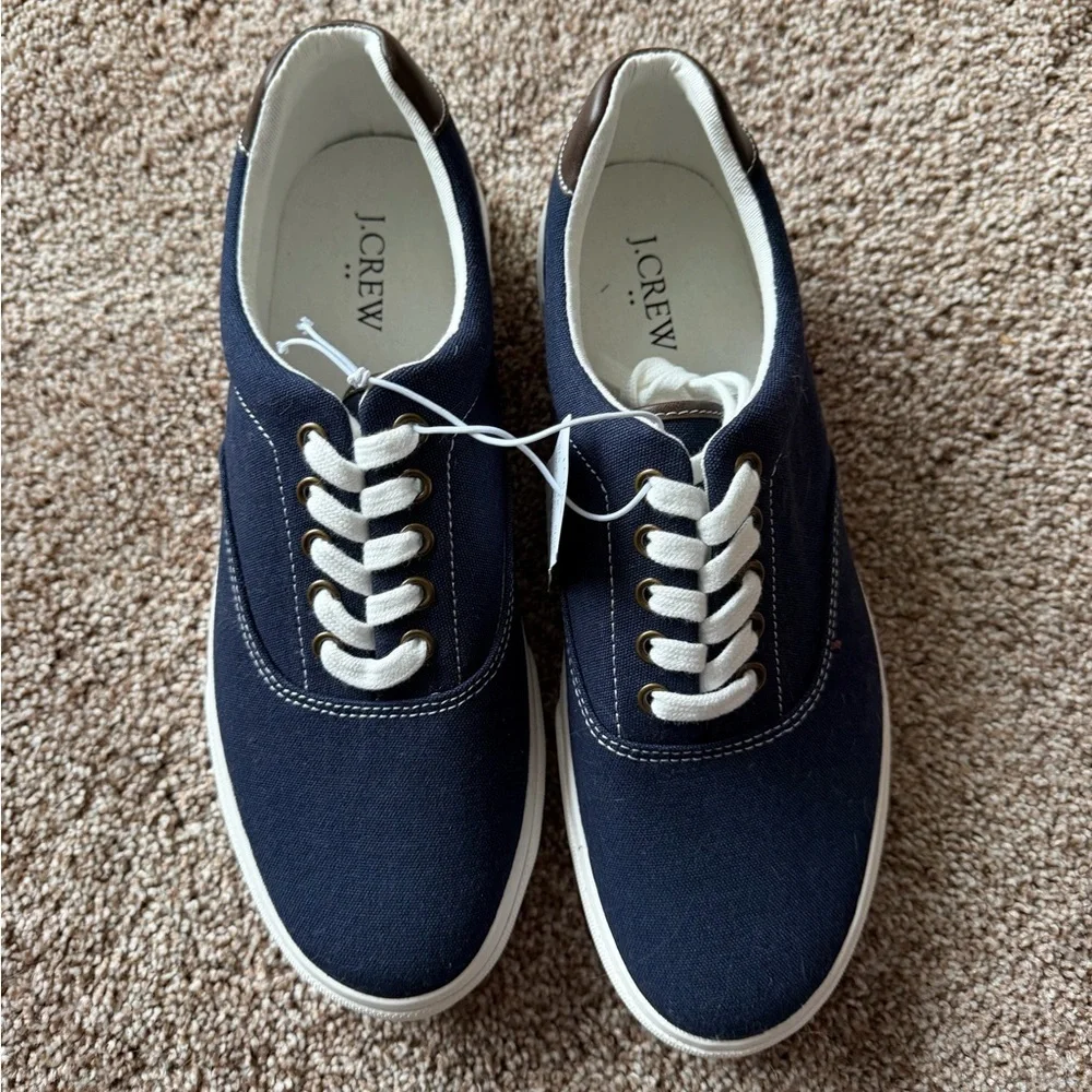 J. Crew Navy‎ Canvas Sneakers NWT Sz 10-M
